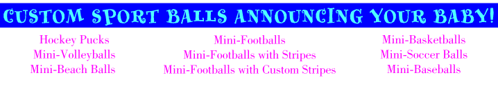 custom sport ball, birth announcments, baby announcments, baby showers